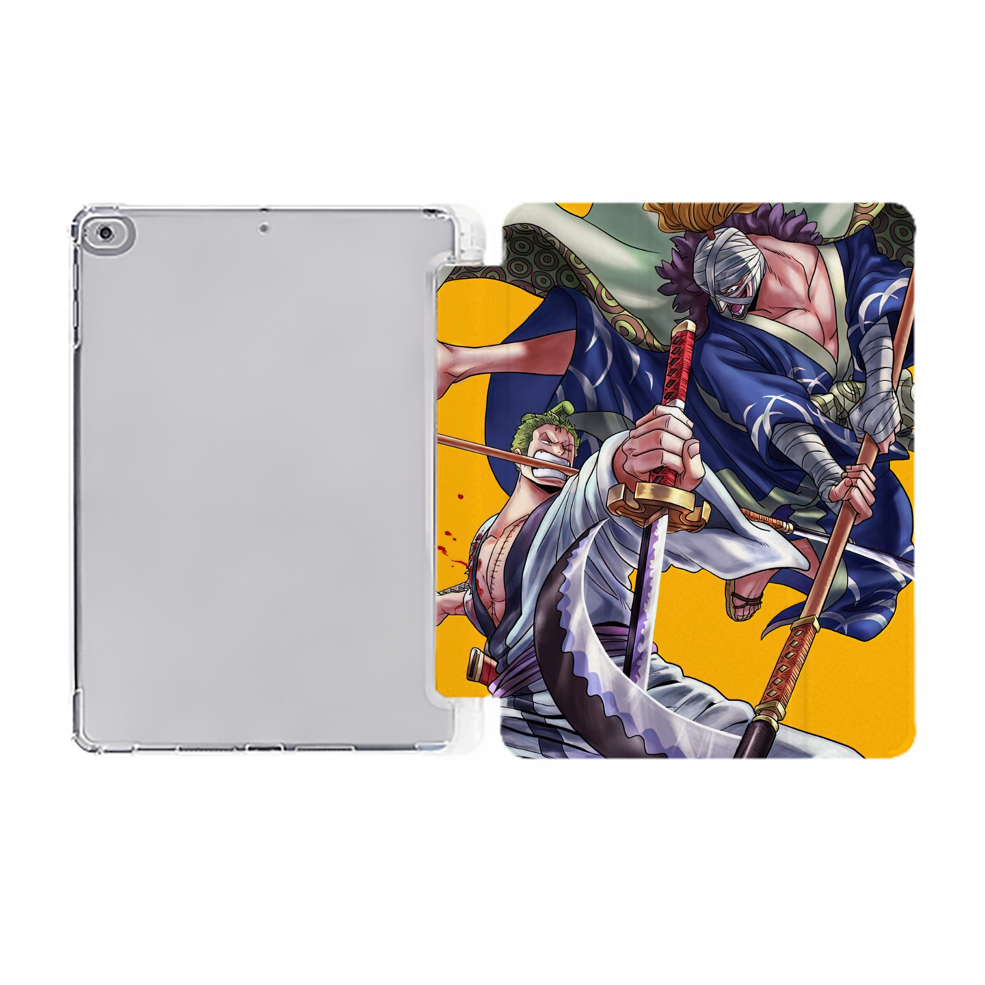 ワンピース ONE PIECE IPad ケース ペン収納付き 三つ折りスタンド PUレザー×シリコン 対応機種9.5/10.5/10.9インチ